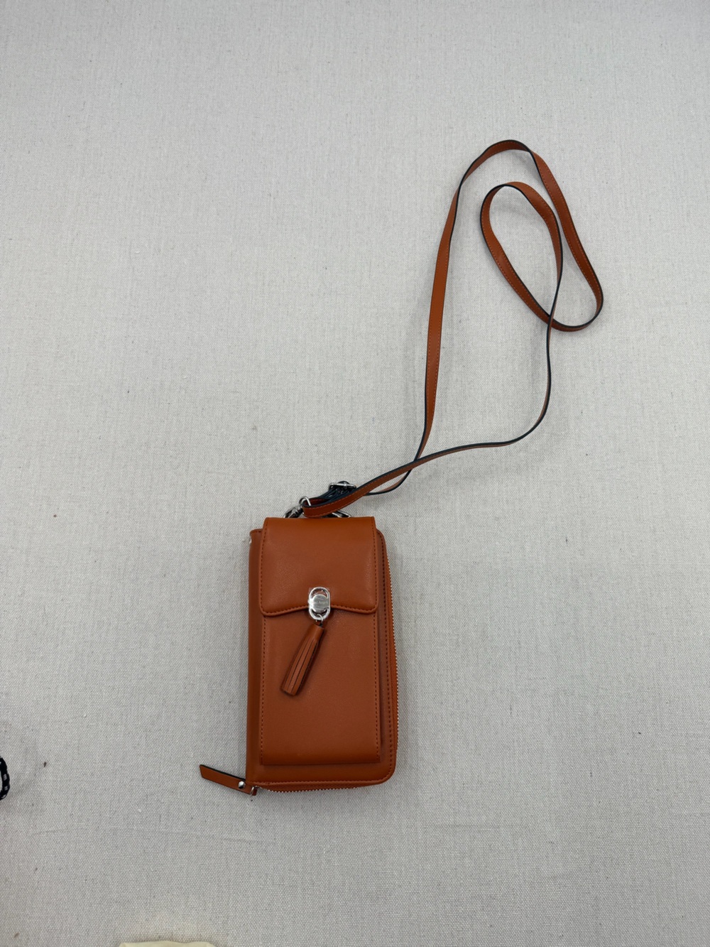 Tan Crossbody Wallet Bag